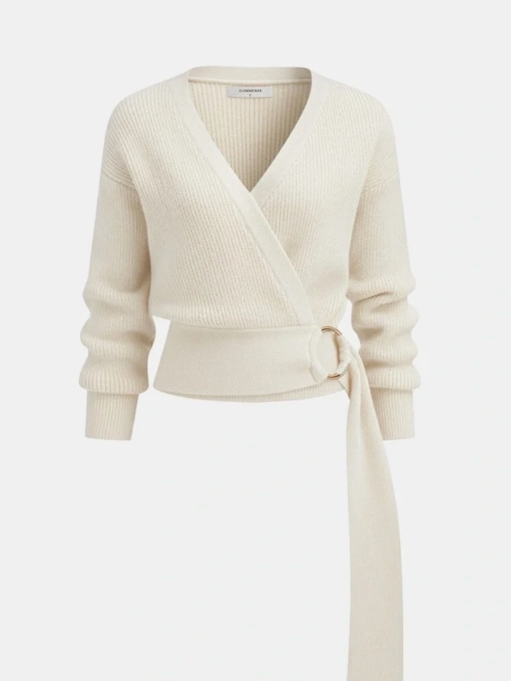 Commense Metal Ring Knit Wrap Cardigan M